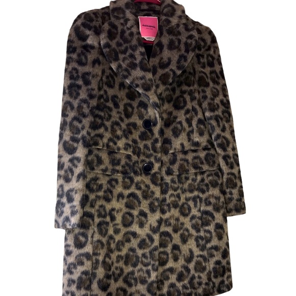 Kate Spade Leopard Wool Coat Size 00 Animal Print Long Jacket Winter Outerwear - Picture 3 of 15